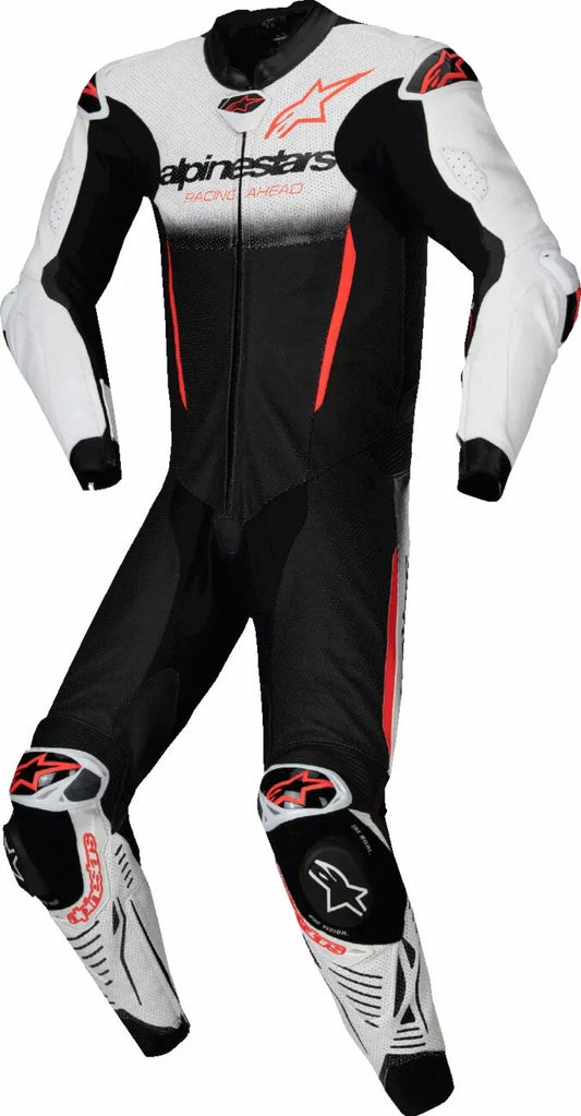 ALPINESTARS - TUTA IN PELLE GP-R7 - 1 PEZZO UOMO INTERA NERO BIANCO E ROSSO