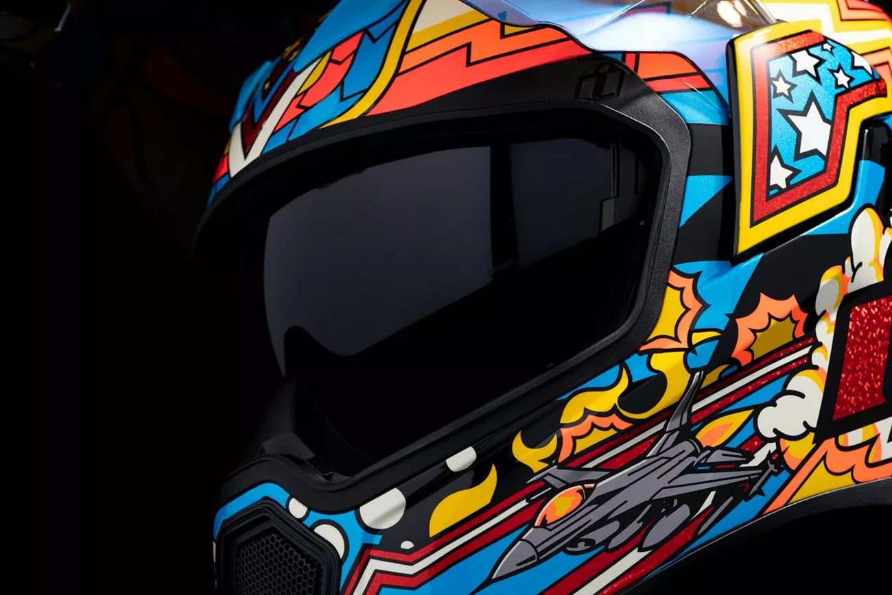 CASCO INTEGRALE - ICON AIRFLITE FLYBOY - OMOLOGATO ECE 2206 AVIATORE