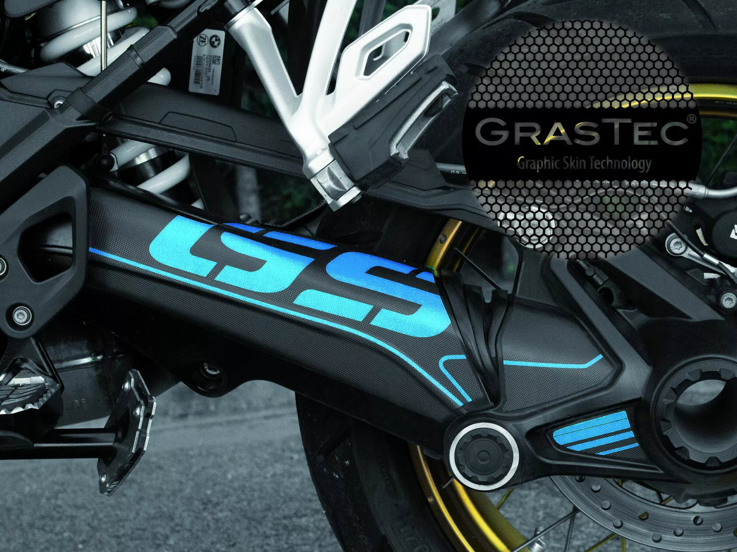 KIT ADESIVI GRASTEC GRAFICHE BMW R1250 GS BLU - GRAFICA 40° ANNIVERSARIO