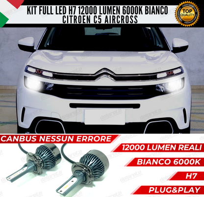 KIT FULL LED CITROEN C5 AIRCROSS H7 ANABBAGLIANTI 6000K BIANCO 12000LUMEN CANBUS