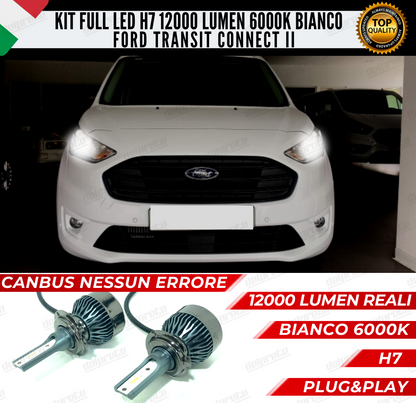 KIT FULL LED FORD TRANSIT CONNECT II H7 ANABBAGLIANTI 6000K 12000 LUMEN CANBUS