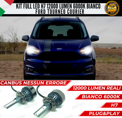 KIT FULL LED FORD TRANSIT COURIER H7 ANABBAGLIANTI 6000K 12000 LUMEN CANBUS