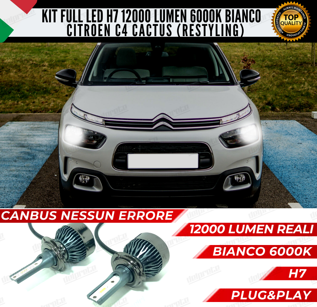 KIT FULL LED CITROEN C4 CACTUS H7 ANABBAGLIANTI 6000K BIANC 12000LUMEN (restyling)