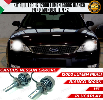 KIT FULL LED FORD MONDEO II MK2 ANABBAGLIANTI 6000K BIANCO 12000 LUMEN CANBUS