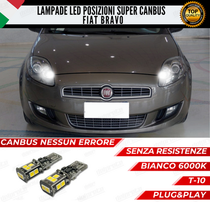 POSIZIONI LED FIAT BRAVO T-10 LED SUPER CANBUS REALE 100% NO ERROR PLUG/PLAY