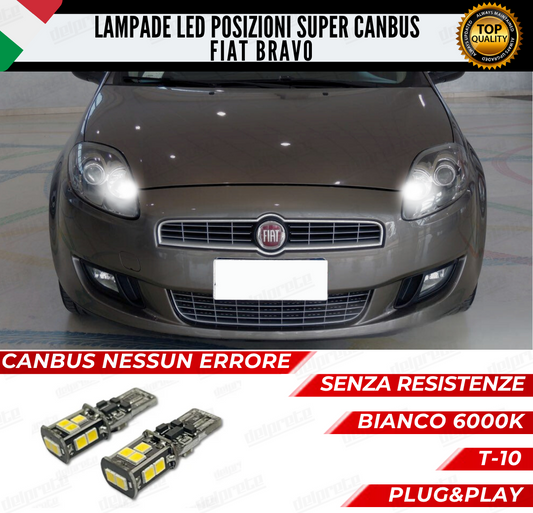 POSIZIONI LED FIAT BRAVO T-10 LED SUPER CANBUS REALE 100% NO ERROR PLUG/PLAY