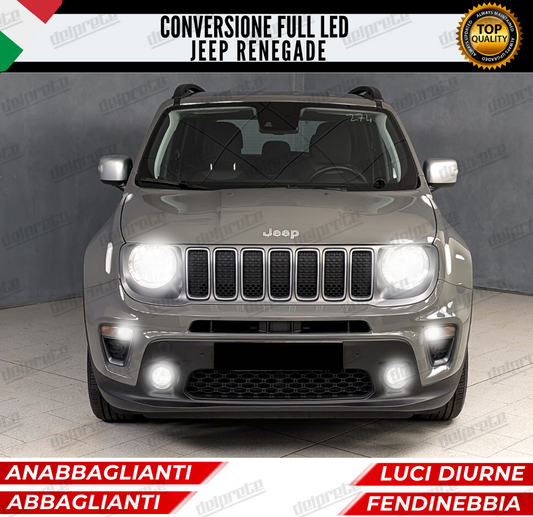 CONVERSIONE FULL LED JEEP RENEGADE (PRE2019) ANABBAGLIANTI ABBAGLIANTI FENDINEBBIA DIURNE 6000K CANBUS